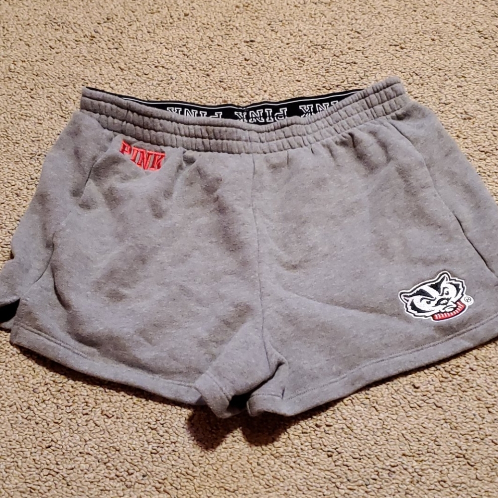 PINK bucky badger shorts